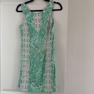 Lilly Pulitzer Green and White Sheath Mini Dress